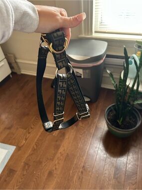 Fendi Black & gold dog Harness